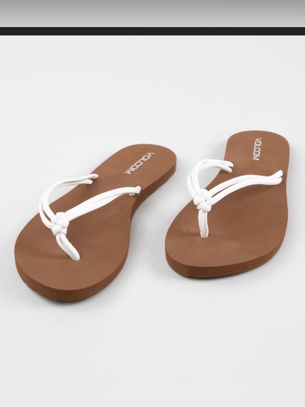 Volcom Women’s Brown Foam Sandals with White Knotted Straps